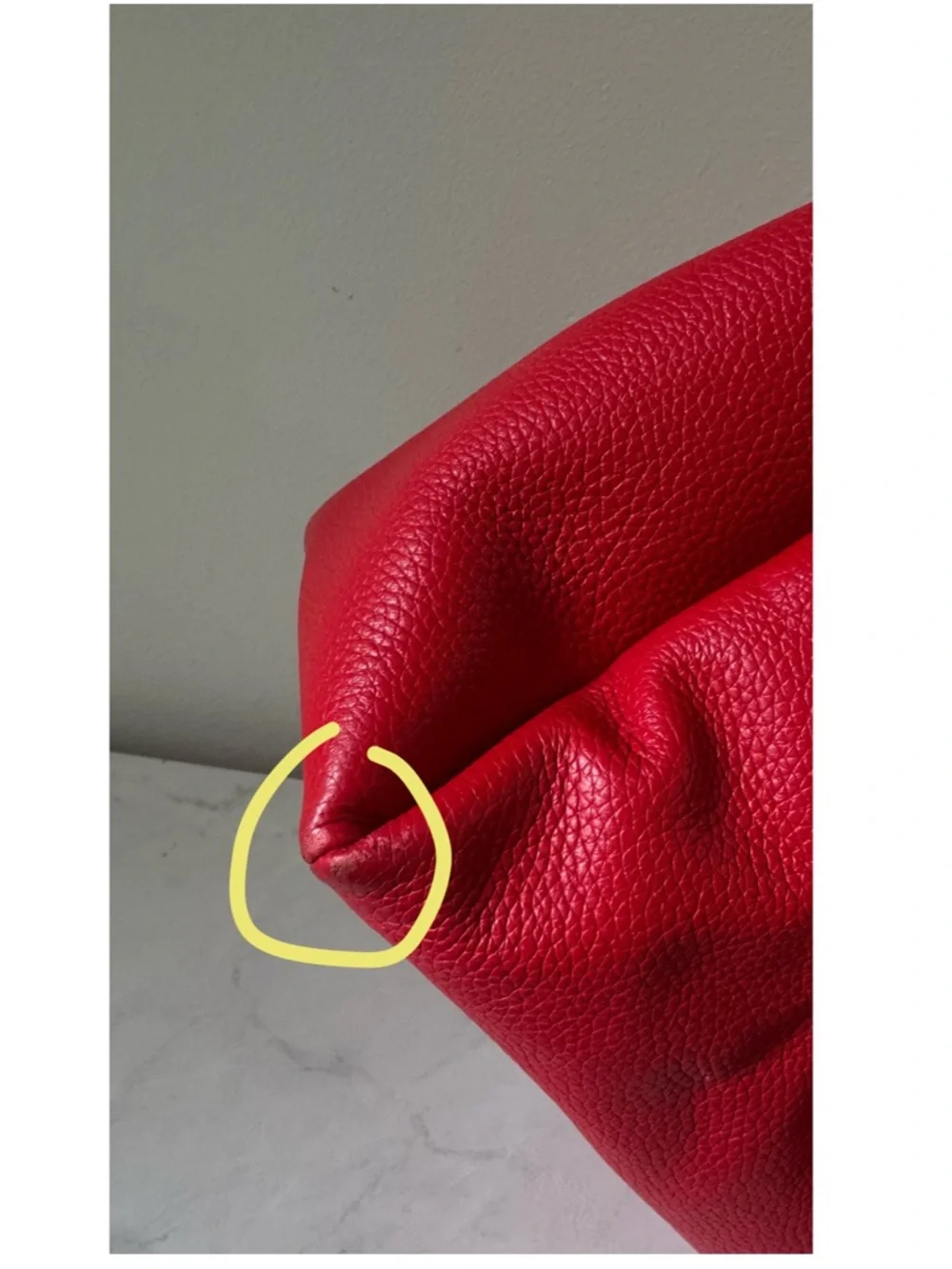 Michael Kors Red Pebble Leather Shoulder Tote with Gold Hardware